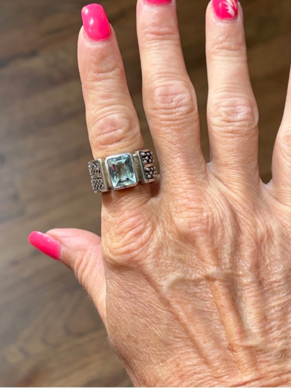 Michael Dawkins Sterling Silver Blue Topaz Statement Ring